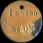Jeton de 1 kg 500 �mis par la Boulangerie Coop�rative d'Aurillac (15000 - Cantal) - revers