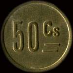 Jeton de n�cessit� de 50 centimes �mis en 1928 par le Mess-Cercle des Sous-Officiers du 7e R�giment du G�nie � Avignon (84000 - Vaucluse) - revers