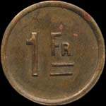 Jeton de n�cessit� de 1 franc �mis en 1928 par le Mess-Cercle des Sous-Officiers du 7e R�giment du G�nie � Avignon (84000 - Vaucluse) - revers