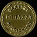 Jeton de n�cessit� de 1 franc �mis par la Cantine Corazza Ferdinando � Avion (62210 - Pas-de-Calais) - avers
