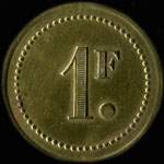 Jeton de n�cessit� de 1 franc �mis par la Cantine Corazza Ferdinando � Avion (62210 - Pas-de-Calais) - revers