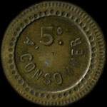 Jeton anonyme de 5 centimes avec un as de pique - revers