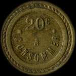 Jeton anonyme de 20 centimes avec un bouffon - revers