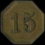 Jeton anonyme de 15 centimes avec un moulin � vent  - revers