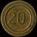 Jeton anonyme de 20 centimes avec un coq - revers