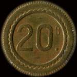 Jeton anonyme de 20 centimes avec un coq - revers