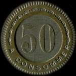 Jeton anonyme de 50 centimes avec un coq sign� Katz - revers