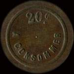 Jeton anonyme de 20 centimes avec un croissant de lune - revers