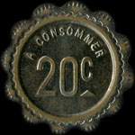 Jeton anonyme de 20 centimes avec une croix de Lorraine - revers