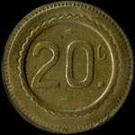 Jeton anonyme de 20 centimes avec une danseuse - revers