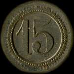 Jeton anonyme de 15 centimes avec une �toile � 5 branches - revers