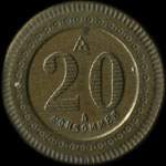 Jeton de nécessité à localiser L.G.S. 20 centimes - revers