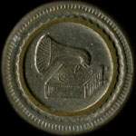 Jeton anonyme de 50 centimes avec un phonographe - avers