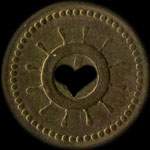 Jeton anonyme de 30 centimes avec une roue perc�e d'un coeur - avers