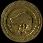Jeton anonyme de 10 centimes avec une tête de chien - avers