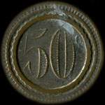 Jeton anonyme de 50 centimes avec une tortue - revers