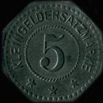 Jeton de n�cessit� de 5 pfennig �mis par Gemeinde Algringen pendant l'occupation allemande - revers