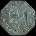Jeton de n�cessit� de 10 pfennig 1917 (kleingeldersatzmarke) �mis par Stadt Erstein pendant l'occupation allemande - avers