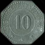 Jeton de nécessité de 10 pfennig 1917 (kleingeldersatzmark) émis par Stadt Erstein pendant l'occupation allemande - revers
