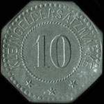 Jeton de n�cessit� de 10 pfennig 1917 (kleingeldersatzmark) �mis par Stadt Erstein pendant l'occupation allemande - revers