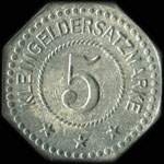 Jeton de n�cessit� de 5 pfennig dite Kleingeldersatzmarke Forbach i Lothringen (57600 - Moselle) pendant l'occupation allemande - revers