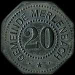 Jeton de n�cessit� de 20 pfennig �mis par Gemeinde Merlenbach (Merlebach - 57800 - Moselle) - avers