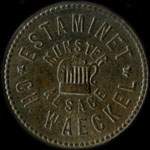 Jeton de n�cessit� de 15 pfennig �mis par Estaminet Ch.Waeckel � M�nster - Alsace - avers