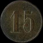 Jeton de n�cessit� de 15 pfennig �mis par Estaminet Ch.Waeckel � M�nster - Alsace - revers