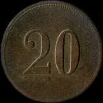 Jeton de n�cessit� de 20 pfennig �mis par Estaminet Ch.Waeckel � M�nster - Alsace - revers