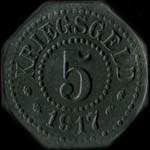 Jeton de n�cessit� de 5 pfennig �mis comme Kriegsgeld 1917 � Saarburg i Lothringen (Sarrebourg) - revers
