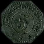 Jeton de n�cessit� de 5 pfennig �mis comme Kleingeldersatzmarke � Saargem�nd (Sarreguemines) - revers