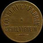 Jeton de n�cessit� de 2 pfennig type 1 �mis par Conservenfabrik Schiltigheim (67300 - Bas-Rhin) - avers