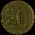 Jeton de n�cessit� de 20 pfennig �mis par Central (Caf� Central, Schlossplatz 121) � Zabern (Saverne) - revers