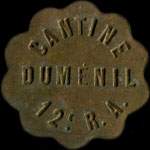 Jeton de n�cessit� de 60 centimes �mis par Cantine Dum�nil du 12e r�giment d'Artillerie - avers