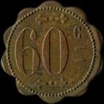 Jeton de n�cessit� de 60 centimes �mis par Cantine Dum�nil du 12e r�giment d'Artillerie - revers