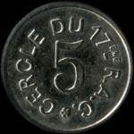 Jeton de n�cessit� de 5 centimes �mis par le Cercle du 17e r�giment d'Artillerie - avers