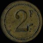 Jeton de 2 francs du Cercle des Sous-Officiers du 40�me R.A.C. - Corbineau bas� � Chalons-en-Champagne ex Ch�lons-sur-Marne (51000 - Marne) - revers