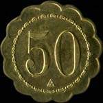 Jeton de n�cessit� de 50 centimes �mis par le Mess des Sous-Officiers du 5e r�giment d'Artillerie - revers