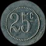 Jeton de n�cessit� de 25 centimes �mis par le Mess des Sous-Officiers du 112e R�giment d'Artillerie Lourde - revers