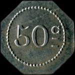 Jeton de n�cessit� de 50 centimes �mis par le Mess des Sous-Officiers du 112e R�giment d'Artillerie Lourde - revers