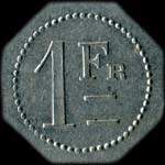 Jeton de n�cessit� de 1 franc �mis par le Mess des Sous-Officiers du 112e R�giment d'Artillerie Lourde - revers