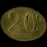 Jeton de n�cessit� de 20 centimes �mis par le Mess des Sous-Officiers du 2e R�giment d'Artillerie de Montagne - revers