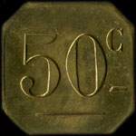 Jeton de n�cessit� de 50 centimes �mis par le Mess des Sous-Officiers du 2e R�giment d'Artillerie de Montagne - revers