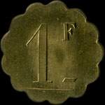 Jeton de n�cessit� de 1 franc �mis par le Mess des Sous-Officiers du 2e R�giment d'Artillerie de Montagne - revers