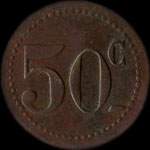 Jeton de n�cessit� de 50 centimes �mis par le Mess des Sous-Officiers du 12e R.A.B. (R�giment d'Aviation de Bombardement) - revers