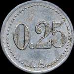 Jeton de n�cessit� de 25 centimes �mis par le Mess des Sous-Officiers de la 21e Demi-Brigade A�rienne - revers