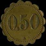 Jeton de n�cessit� de 50 centimes �mis par le Mess des Sous-Officiers de la 21e Demi-Brigade A�rienne - revers