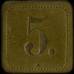 Jeton de n�cessit� de 5 francs �mis par le Mess des Sous-Officiers de la 21e Demi-Brigade A�rienne - revers