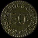 Jeton de n�cessit� de 50 centimes �mis par le Mess des Sous-Officiers du 22e r�giment d'Aviation - revers