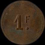 Jeton de n�cessit� de 1 franc �mis par le Cercle-Mess des Sous-Officiers du 31e R.A.O. (R�giment d'Aviation d'Observation) - revers